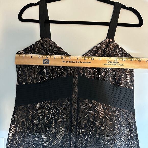 Ann Taylor Loft Dress Womens 6P Black Lace Nude Lined Cocktail Coquette - Picture 6 of 6